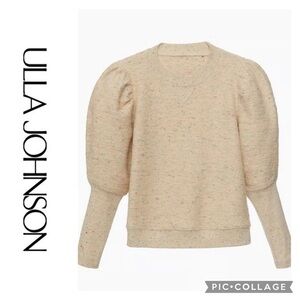 Ulla Johnson Girls Phoebe Puff-Sleeve Speckled Sweatshirt Sz 8